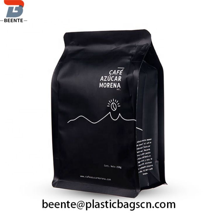 Papel de aluminio 500g 1kg Bolsa de café de fondo plano de plástico